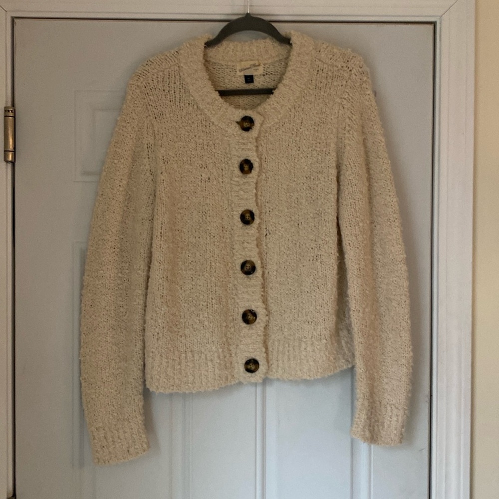 Universal Thread Women's Button-front Cream Cozy Cardigan Sweater XXL